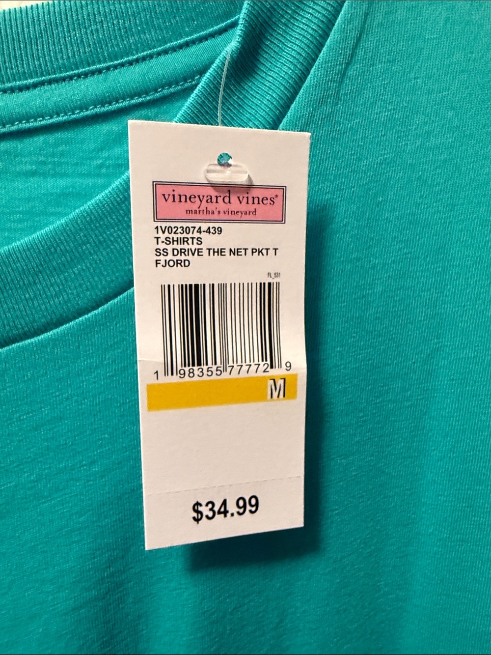 Vineyard Vines Teal Short-Sleeve Pocket Tee - Picture 3 of 3
